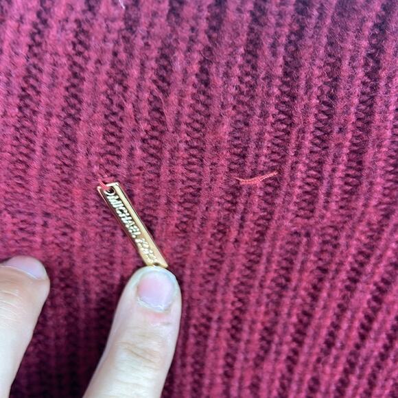 Michael Kors Women S Burgundy Long Sleeve Midi Sweater Dress Soft NEW - Picture 5 of 7